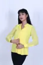 Sunshine Yellow Pleated Formal Shirt