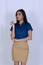 Classic Navy Blue Satin Shirt